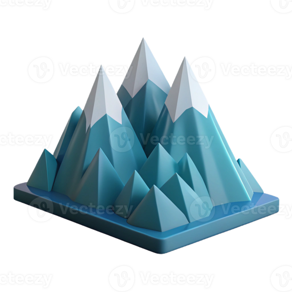 vibrant unforgettable Geometric rendering of a mountain range. Flat color, with Scalable Design. png