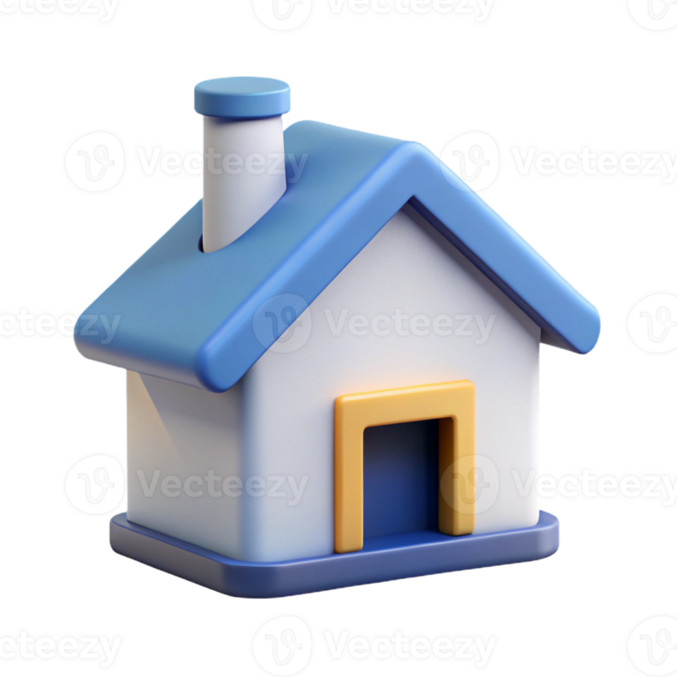 vibrant geometric A minimalist home icon with a pointed roof and chimney. Clean lines, flat color with Scalable Design. expertly shot png