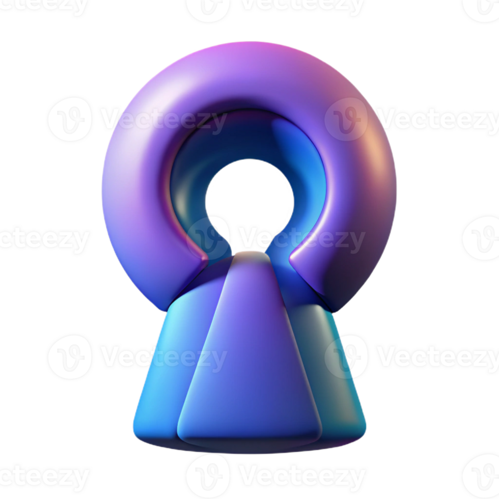 vibrant exceptional Keyhole shape with a gradient of circles inside. Geometric, with Scalable Design. png
