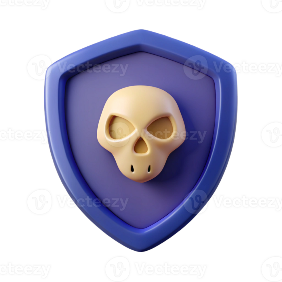 mysterious elegant Shield-shaped badge with a simple, symmetrical skull. Clean lines, flat color, with Scalable Design. handcrafted png
