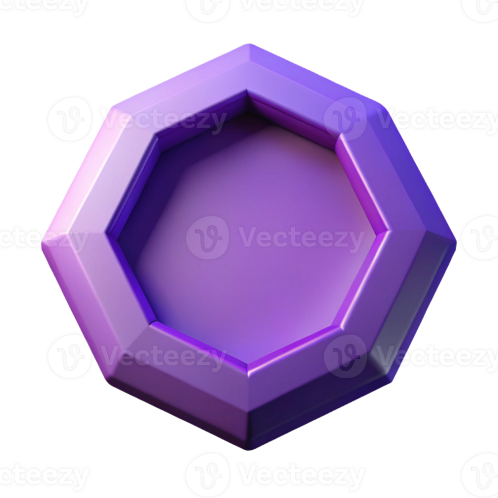 vibrante notável simétrico, octogonal forma. fresco arestas, roxa plano cor. limpar \ limpo linhas, com escalável Projeto. png