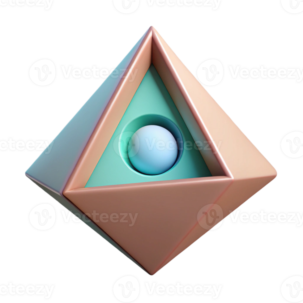 melancólico impressionante geométrico triângulo com uma círculo dentro. simétrico projeto, limpar \ limpo linhas, plano cor com escalável Projeto. artesão png