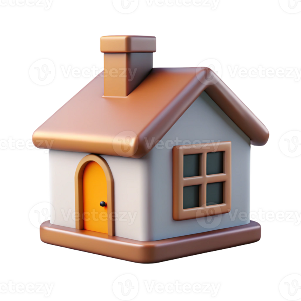 tranquil radiant House with a chimney and square windows. Clean lines, crisp edges, with Scalable Design. ultra HD png
