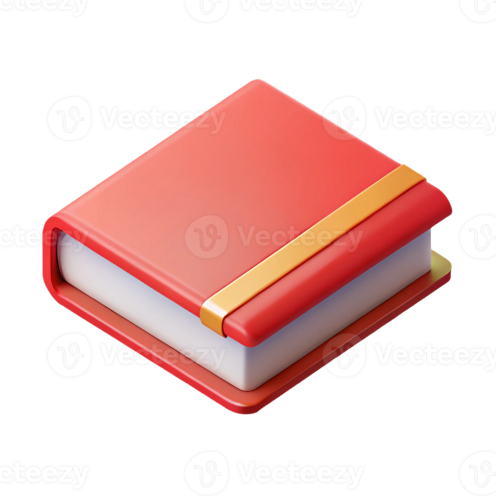 pristine mysterious nordic Flat color isometric closed book with clean lines and a red cover with Scalable Design. authentic png