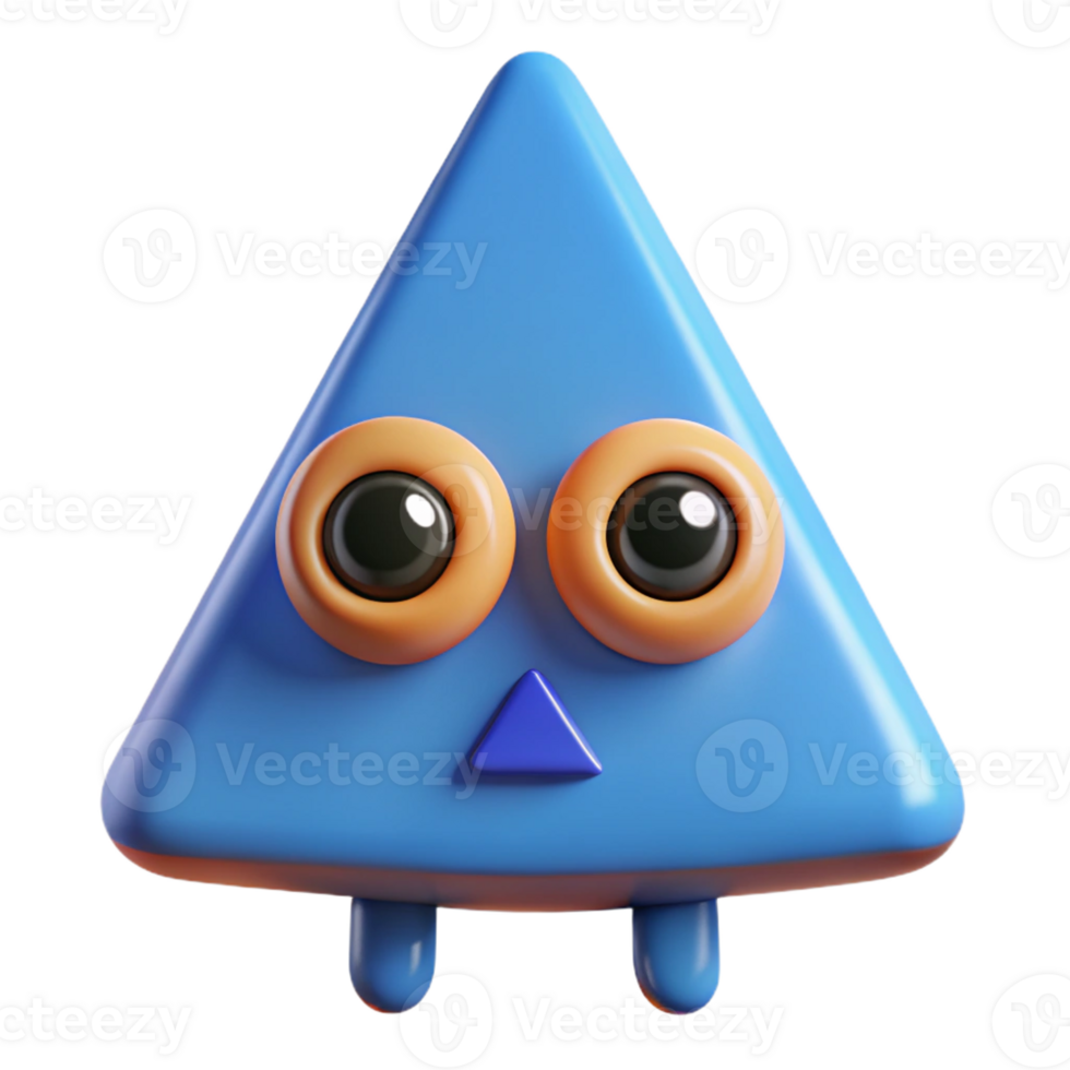 unparalleled vintage Triangular character with two circular eyes. Flat color, crisp edges, symmetrical with Scalable Design. perfect clarity png