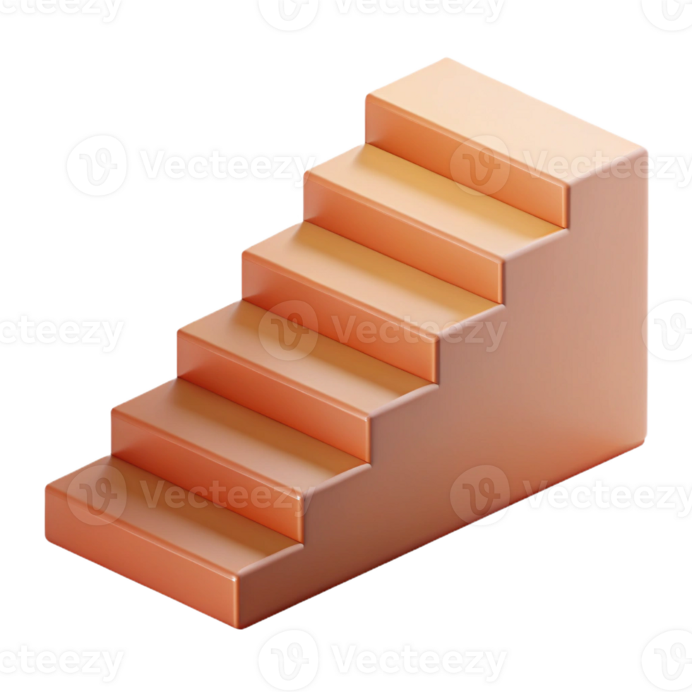 magnificent iconic Minimal illustration of a staircase. Flat color, single-weight stroke with Scalable Design. png
