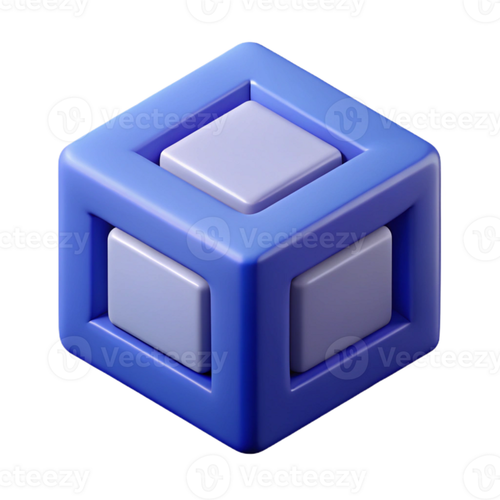 striking bohemian Isometric cube with three visible faces. Clean lines, geometric, with Scalable Design. ultra HD png
