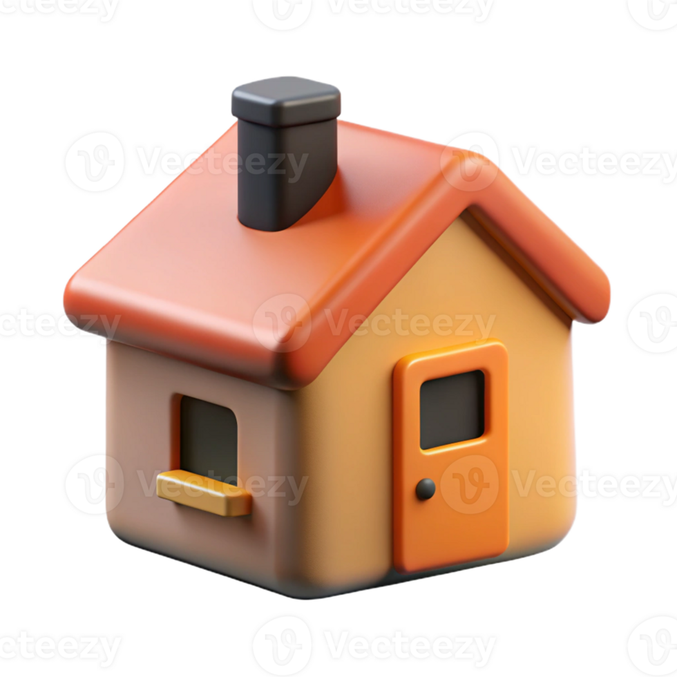 romantic exquisite House-shaped character with a square chimney. Clean lines, minimal design with Scalable Design. fine detail png