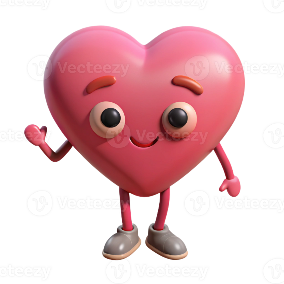 mysterious pristine Heart-shaped character with tiny legs, flat pink, clean lines with Scalable Design. precision png