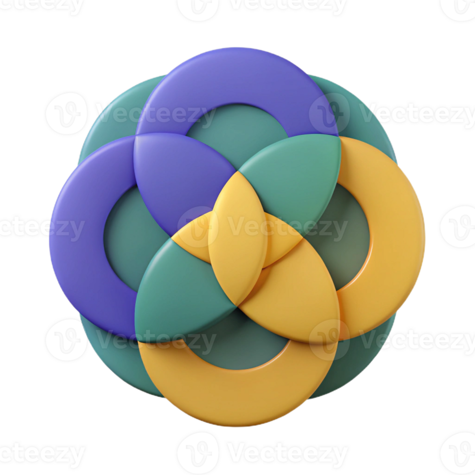 sumptuous abstract Overlapping circles, scalable, flat color, geometric pattern with Scalable Design. 8K png