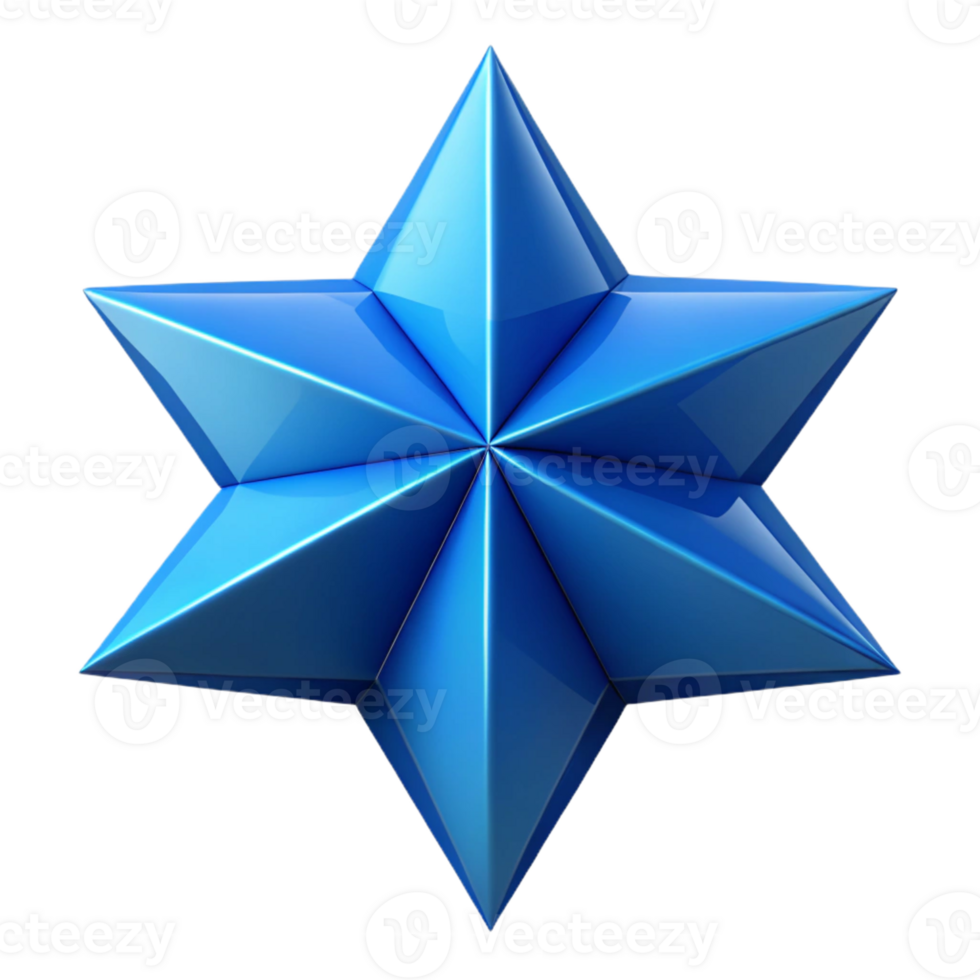 exquisite bohemian Geometric blue triangles forming a star. Crisp edges, minimal design with Scalable Design. 4K png