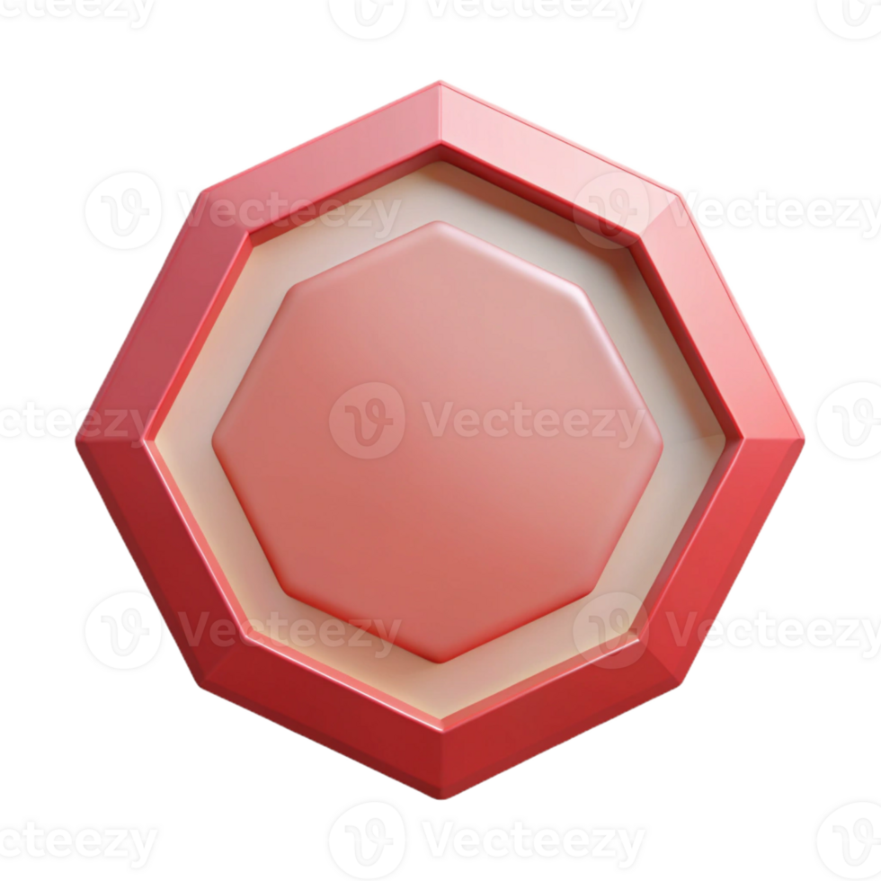 vibrant energetic contemporary Geometric octagon. Stop sign shape. Clean lines, flat color. Single-weight stroke with Scalable Design. artisan png
