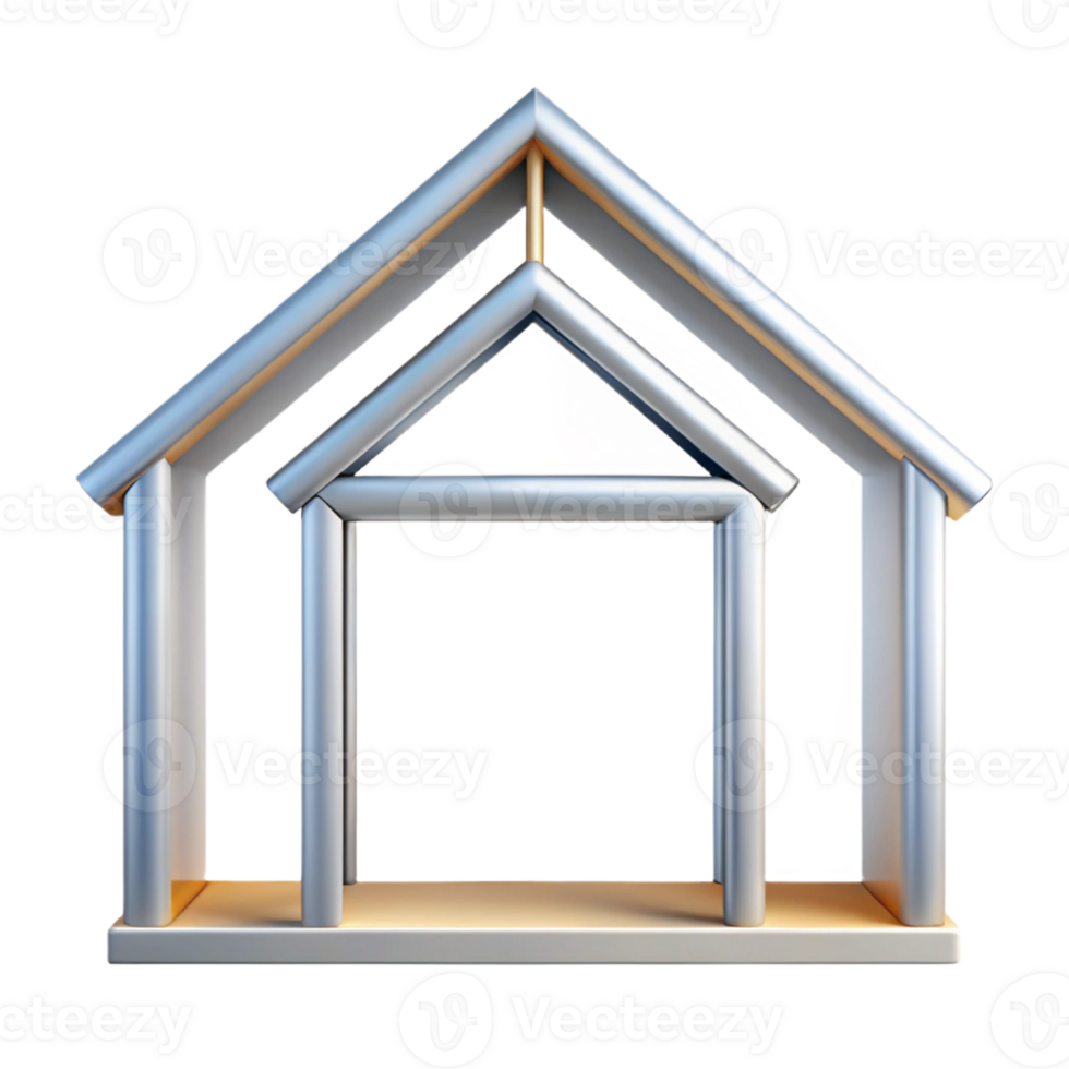 vibrant surreal Clean lines drawing of a house frame. Scalable, geometric design with Scalable Design. authentic png