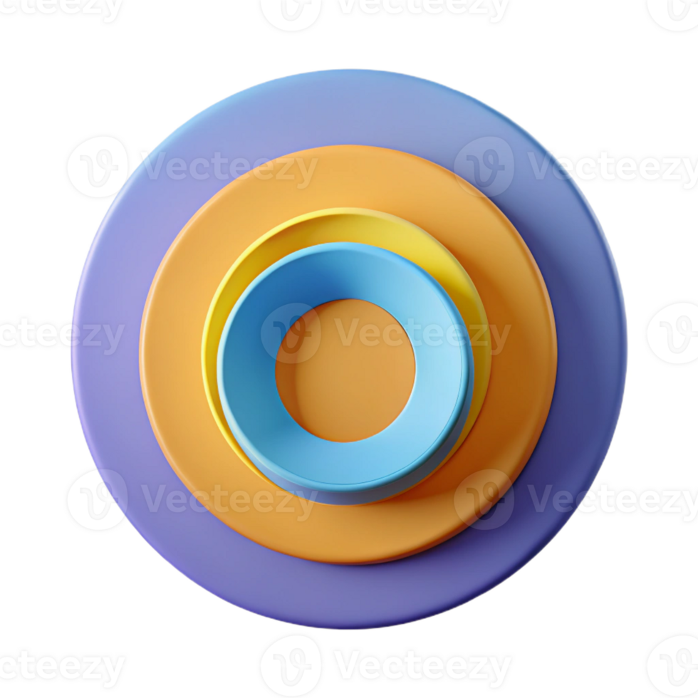radiant standout Abstract composition of three concentric circles. Minimal, flat color, crisp edges with Scalable Design. png