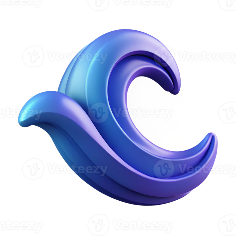 picturesque minimalist Stylized wave with a curved line. Clean lines, flat color, with Scalable Design. professional png