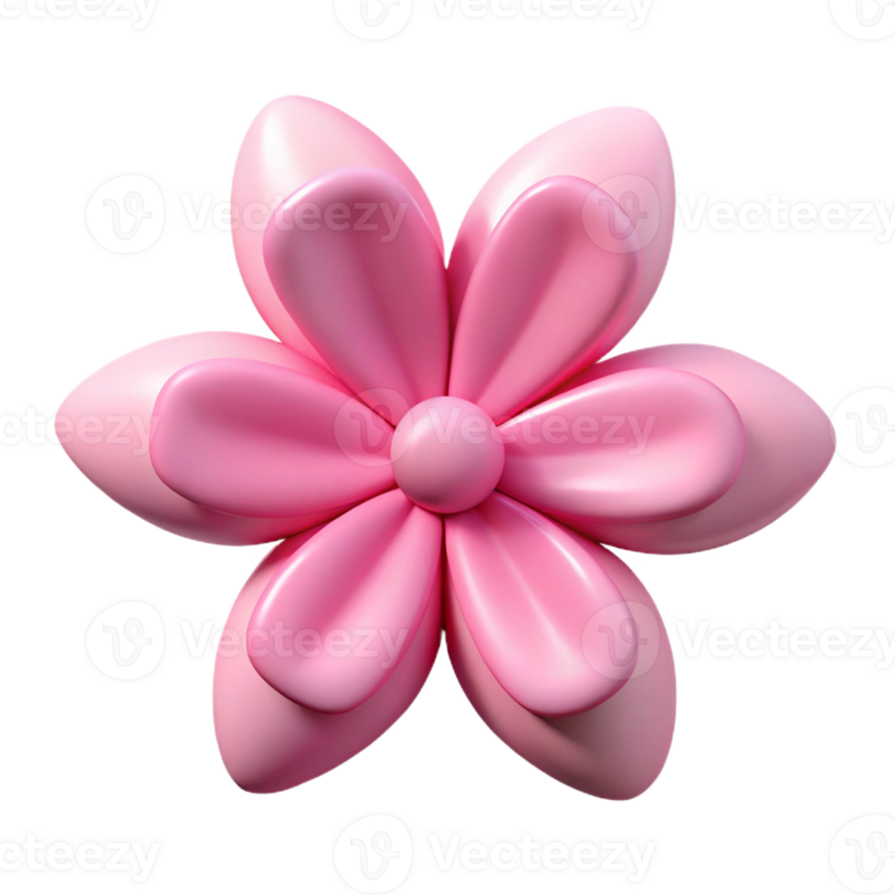 wonderful quintessential Symmetrical pink flower with five petals. Single-weight stroke, flat color with Scalable Design. png