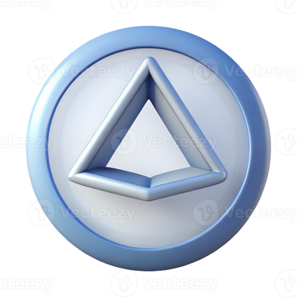 iconic tropical Geometric triangle inside a circle. Single-weight stroke, crisp edges with Scalable Design. museum quality png