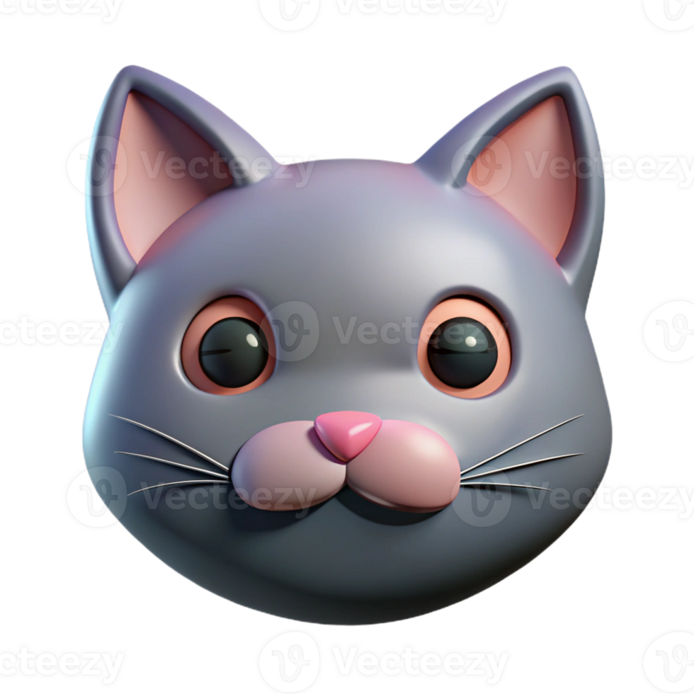 magnificent inspired Cat face with triangular ears. Crisp edges, flat color, with Scalable Design. png