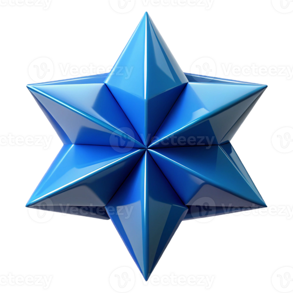 reflective fascinating Geometric blue triangles forming a star. Crisp edges, minimal design with Scalable Design. flawless png