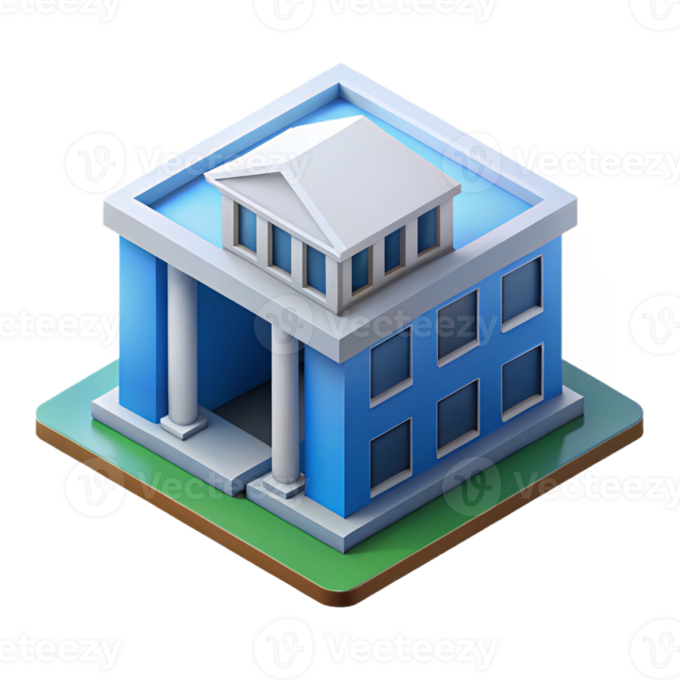 mesmerizing ethereal mid-century Isometric projection of a building. Minimal, crisp edges with Scalable Design. impeccable png