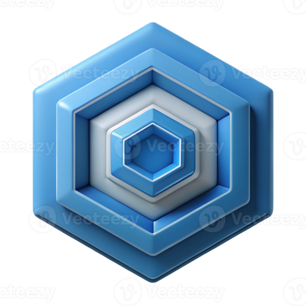 pristine bold baroque Concentric hexagons, crisp edges, minimal, symmetrical with Scalable Design. expertly shot png