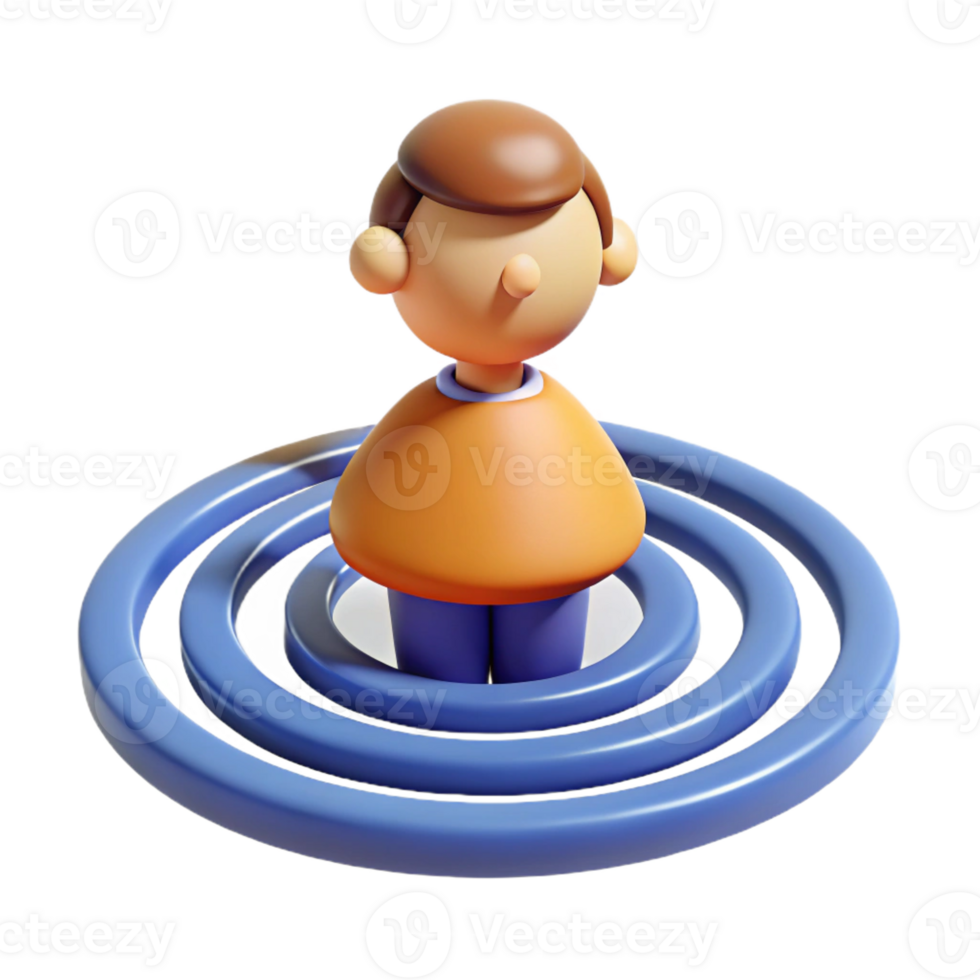 whimsical sumptuous Character formed by a series of concentric circles. Minimal design, flat color with Scalable Design. original png