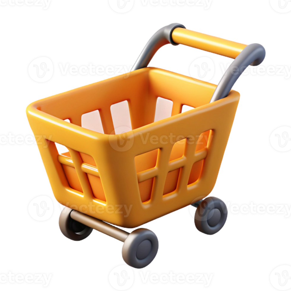 energetic vibrant Shopping cart. Crisp edges, single-weight stroke, with Scalable Design. ultra HD png