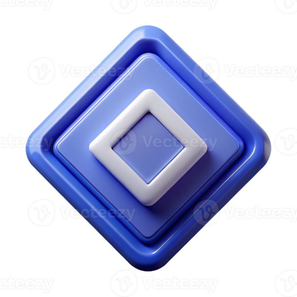 pristine timeless Diamond-shaped badge with concentric squares. Minimal, scalable, single-weight stroke with Scalable Design. png