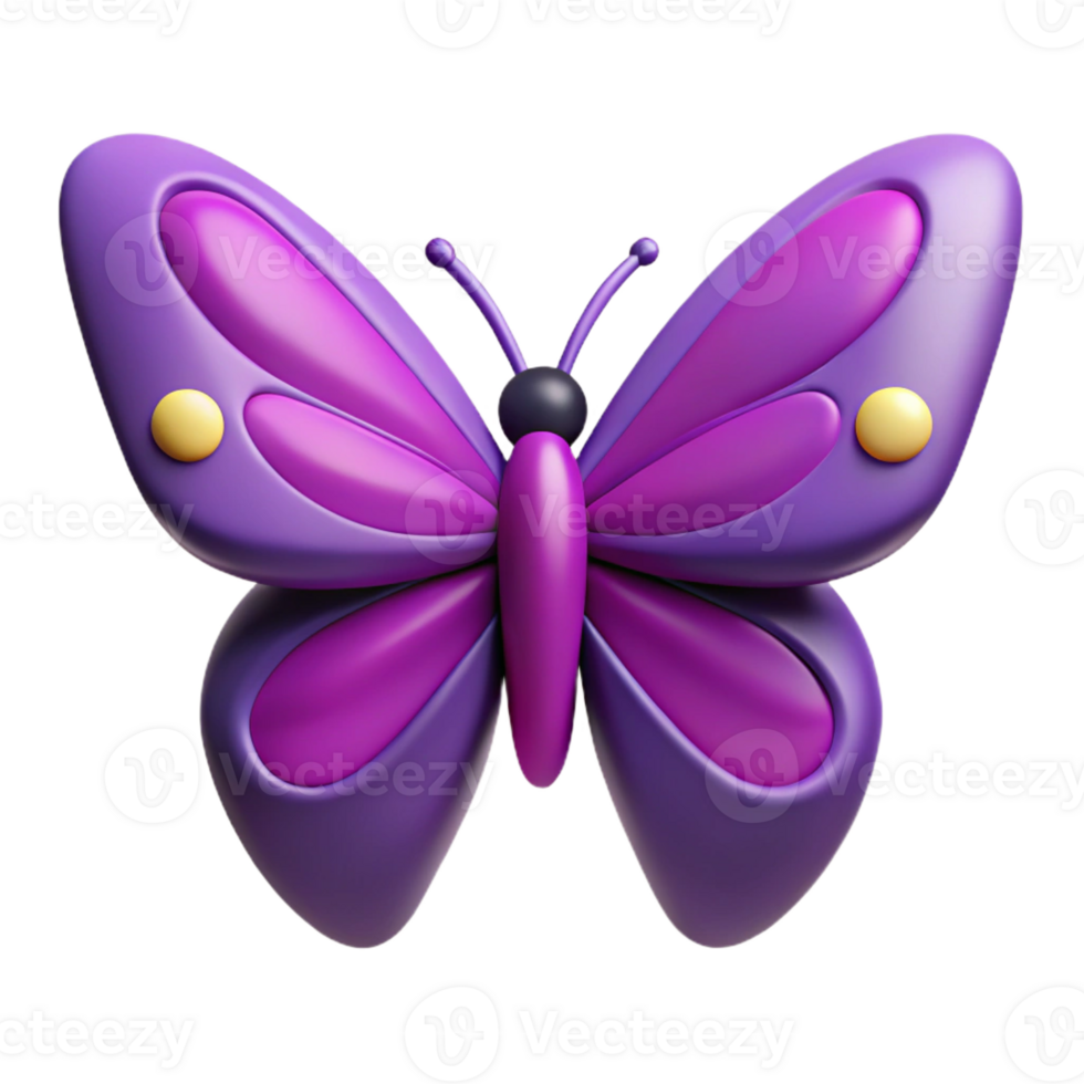 whimsical radiant Symmetrical butterfly with crisp edges and flat purple wings with Scalable Design. sharp png