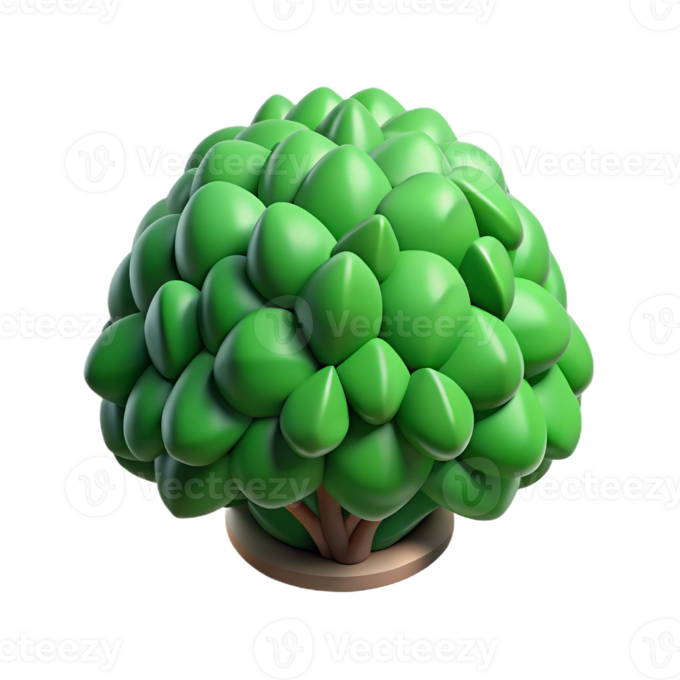 picturesque dramatic bohemian Minimal isometric bush with crisp edges and green leaves with Scalable Design. professional png