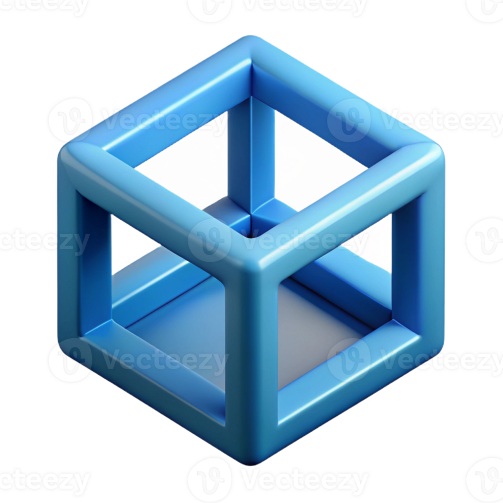 striking intense minimalist Geometric symbol of structure. Cube. Clean lines, scalable design, flat color with Scalable Design. 8K png