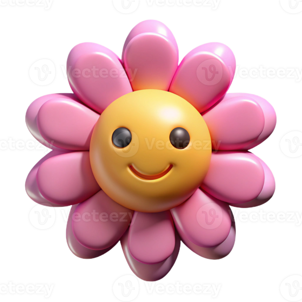 exquisite standout Smiling flower with five rounded petals. Crisp edges, symmetrical design, flat color with Scalable Design. png