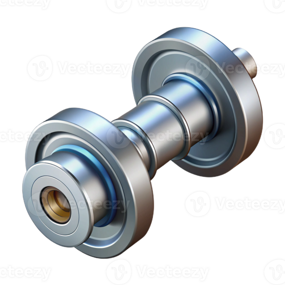serene joyful art deco Technical illustration of a camshaft. Single-weight stroke, clean lines with Scalable Design. original png