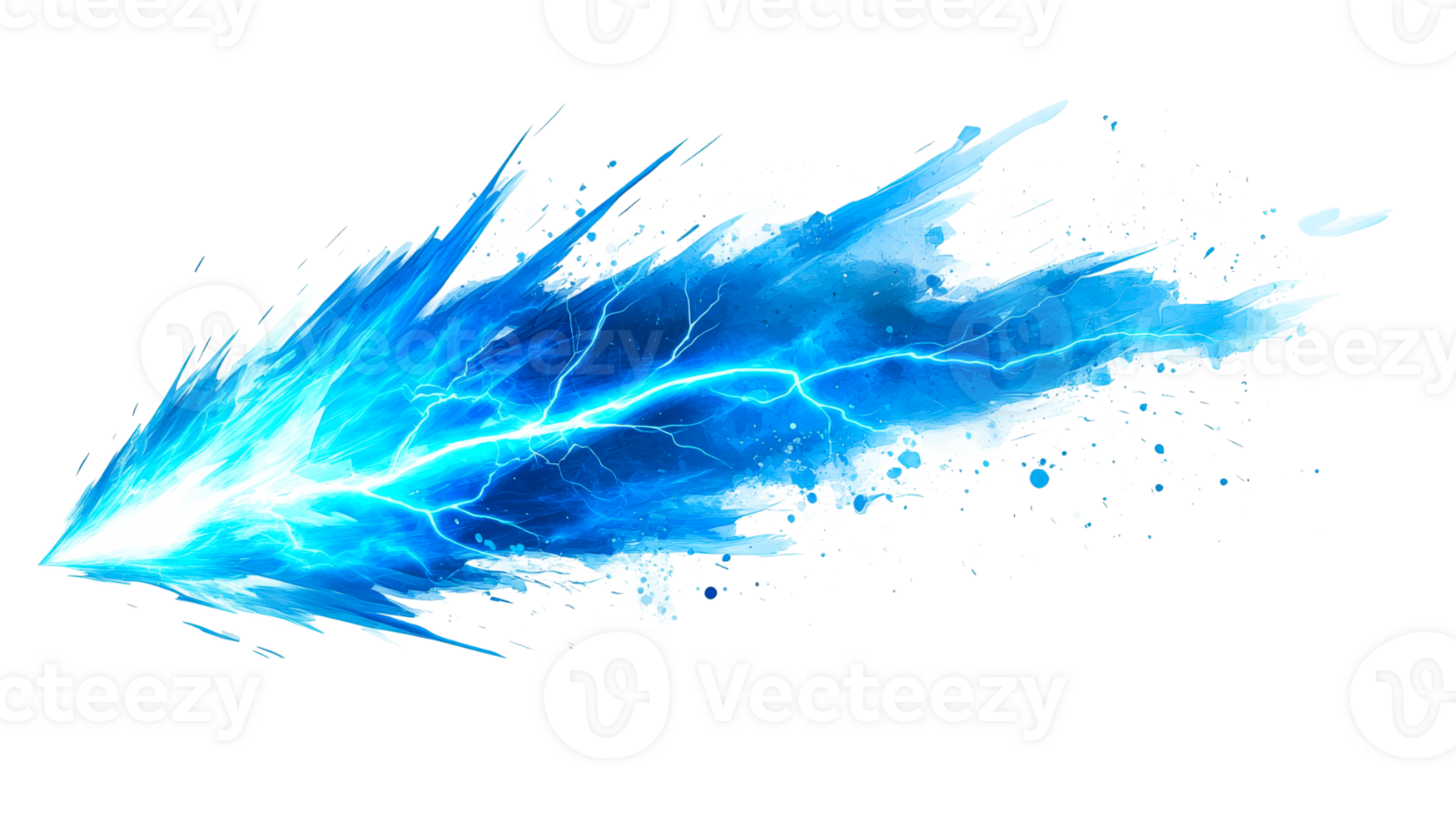 Vibrant blue electric energy burst png