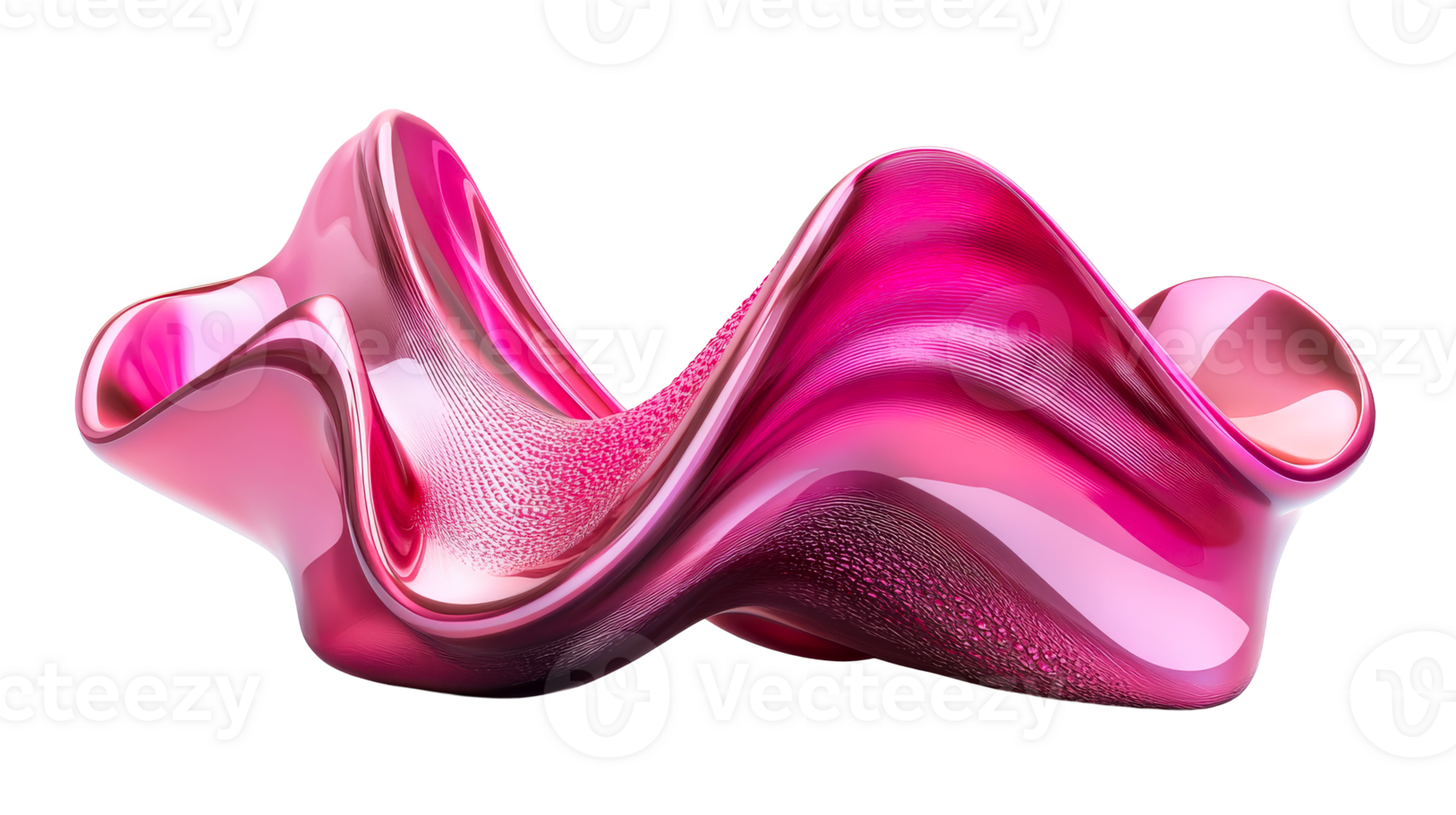Elegant pink glass sculpture with flowing design png
