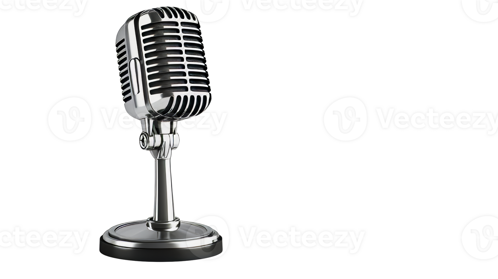 Vintage microphone on a clear background png