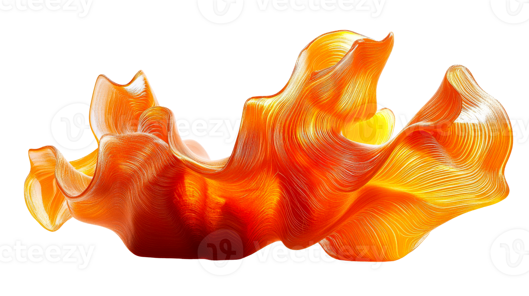 Colorful transparent sculpture with flowing design png
