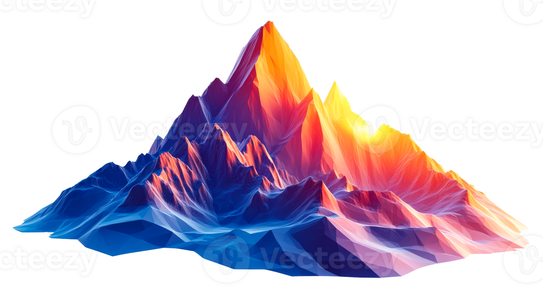 Mountain peak with vibrant colors and gradient png