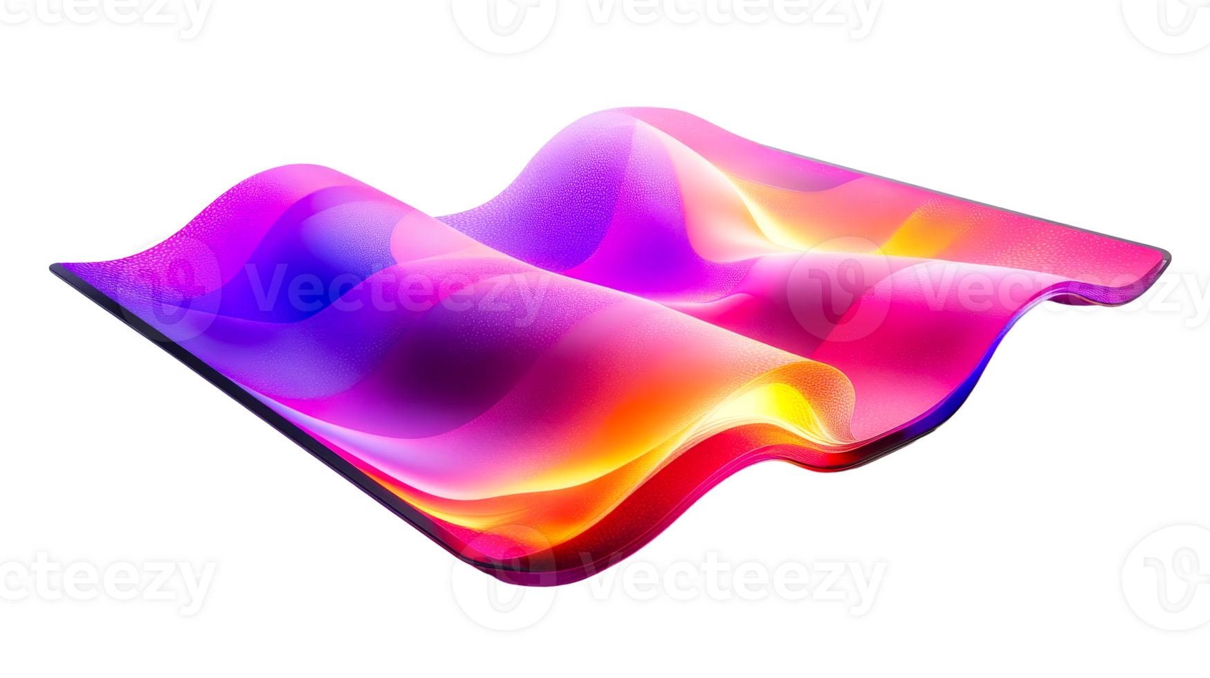 Colorful waves of light in a transparent design png