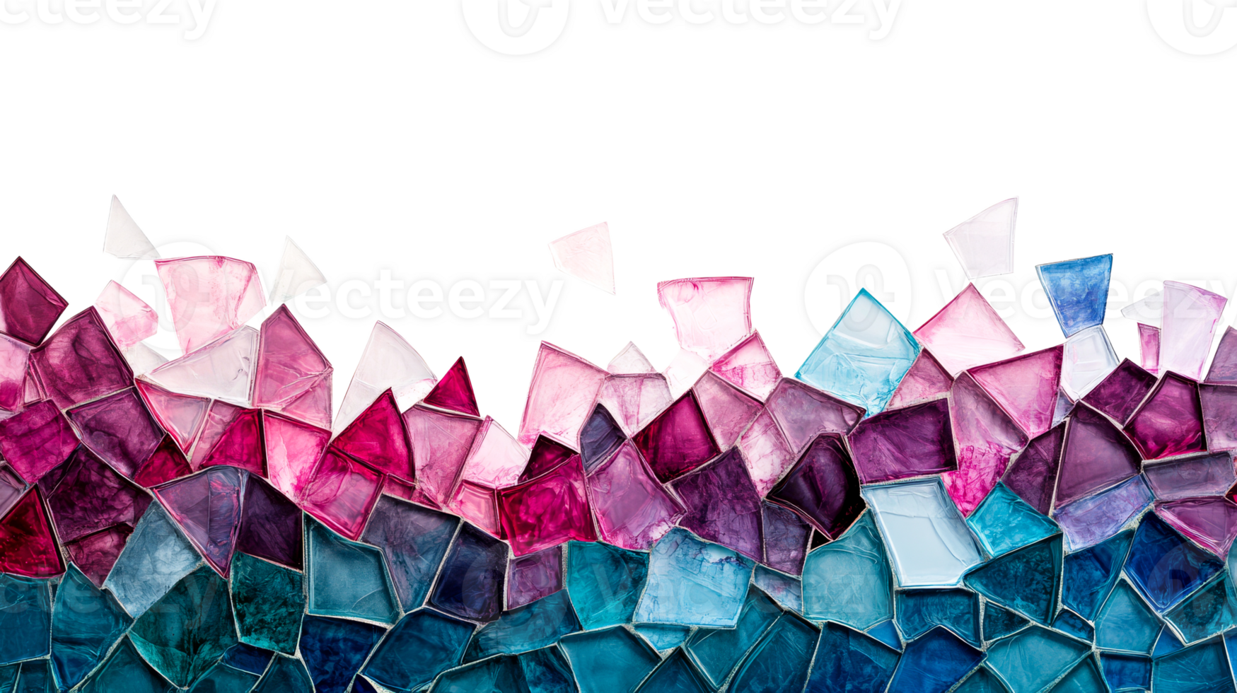 Vibrant mosaic of clear glass pieces png