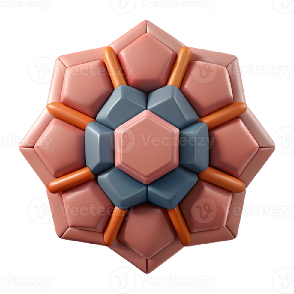 majestic dramatic artistic Symmetrical arrangement of pentagons. Flat color. Clean lines. with Scalable Design. crisp png