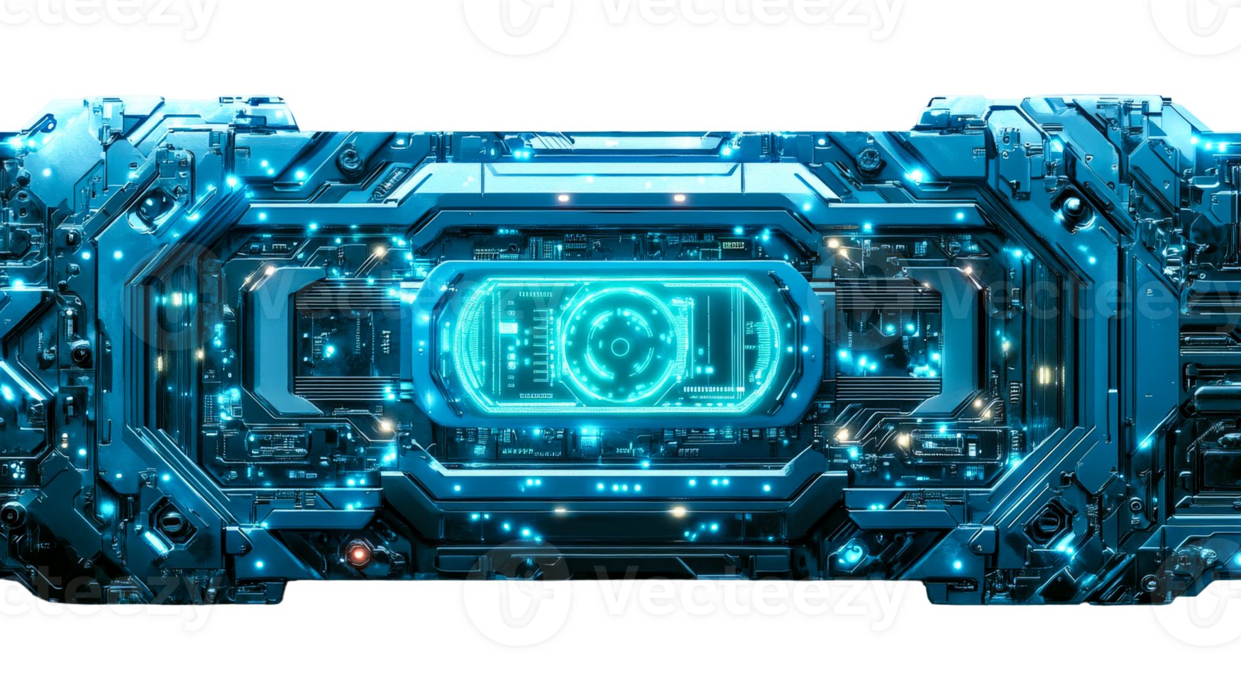 Futuristic technology design with glowing elements png