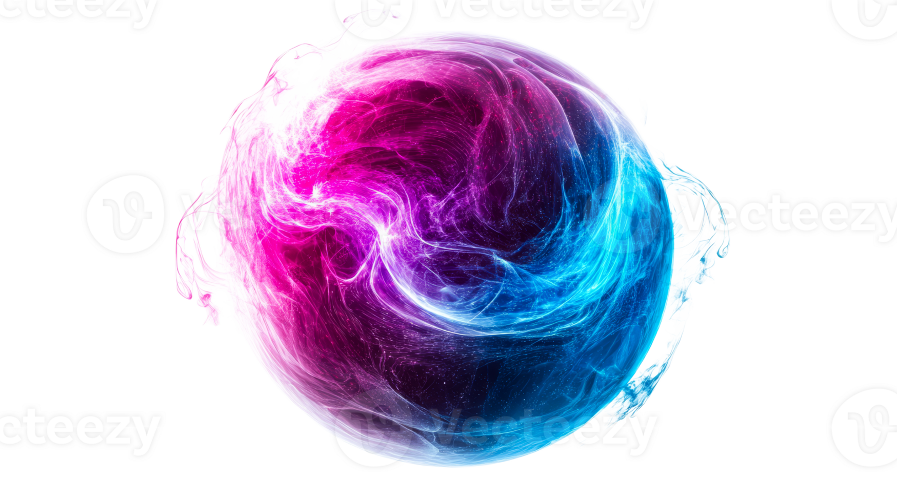 Colorful swirling orb of purple and blue hues png