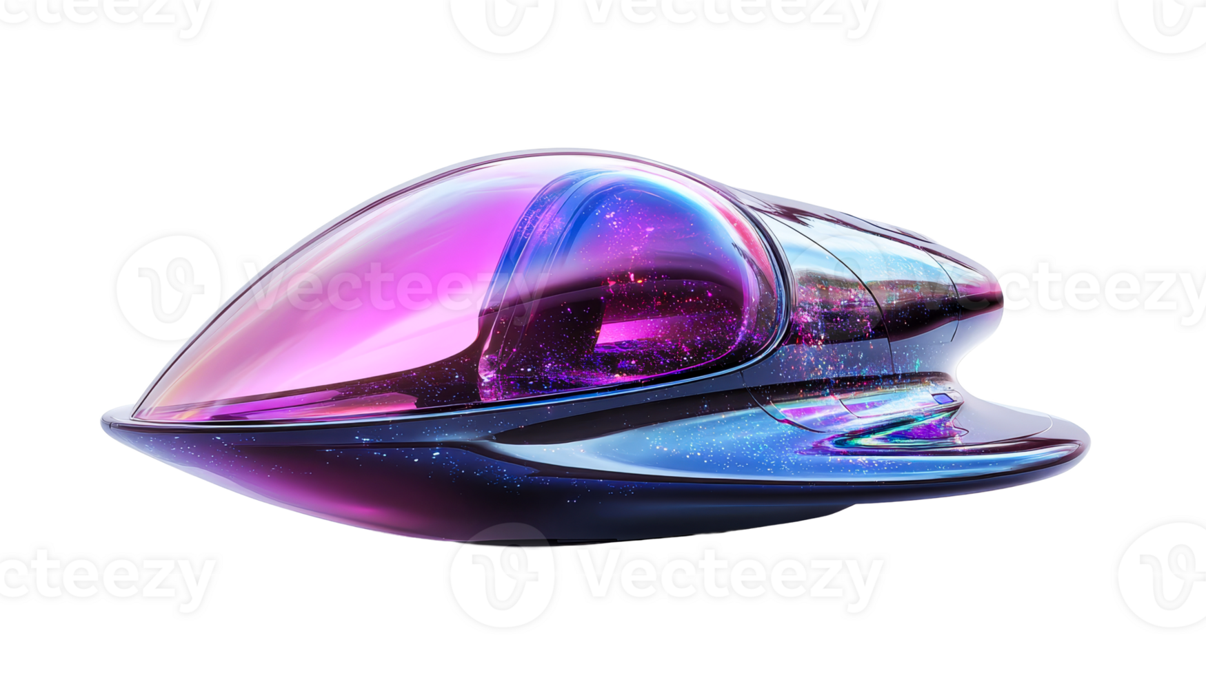 Transparent dome futuristic spacecraft png