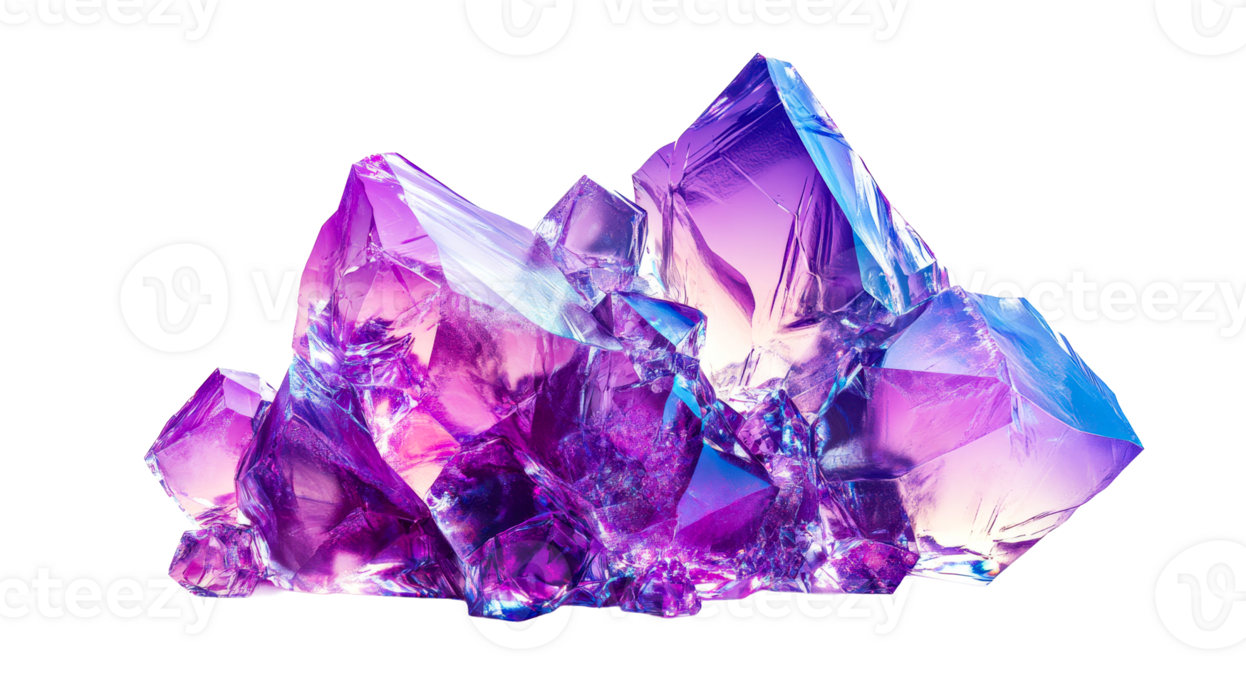 Colorful crystals shining in bright light png