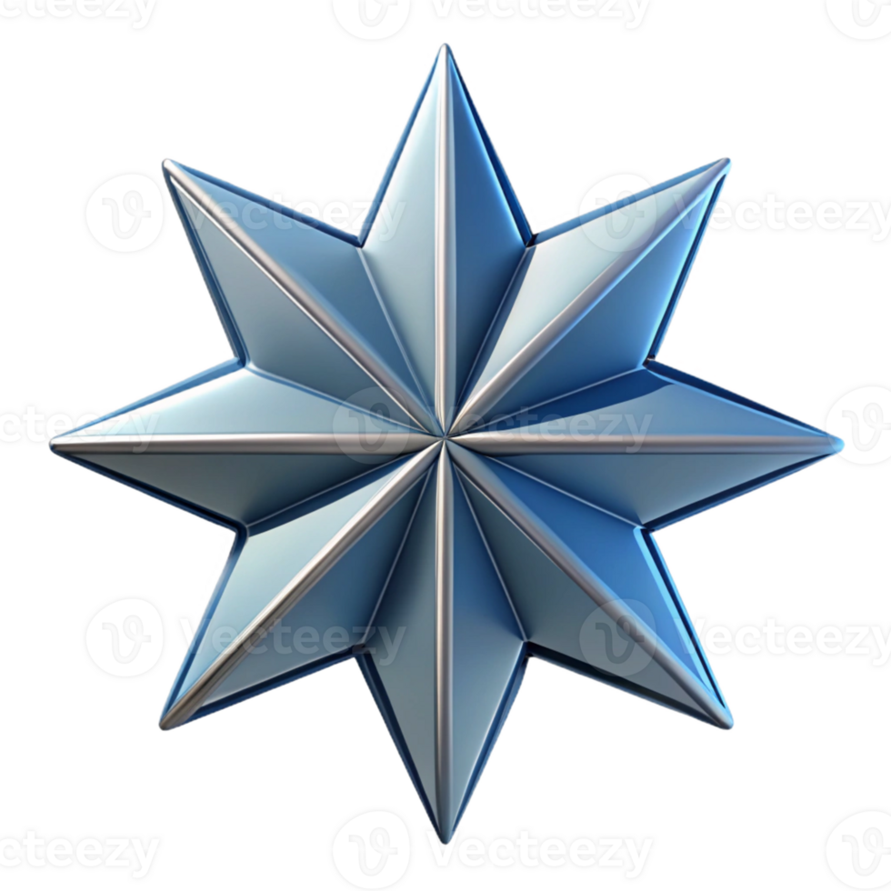 bold fascinating Geometric outline of a star. Sharp edges, symmetrical design, flat color with Scalable Design. detailed png