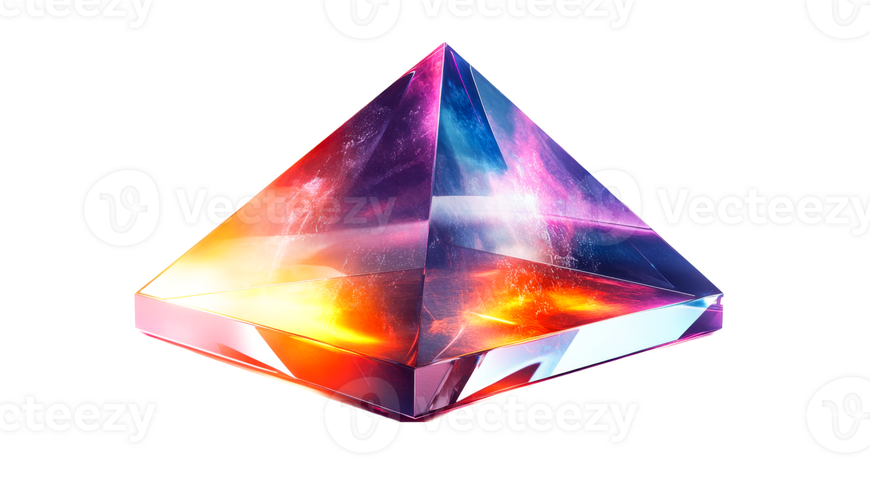 Translucent pyramid with light effects png