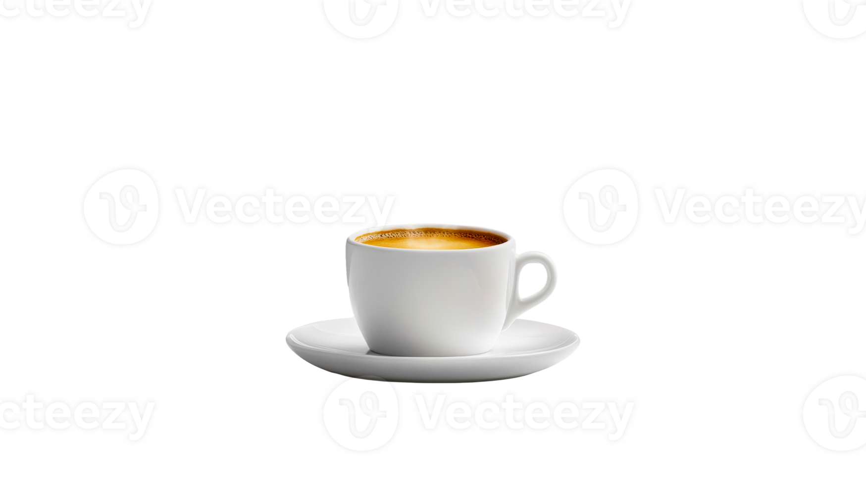 Warm espresso served in stylish white cup png