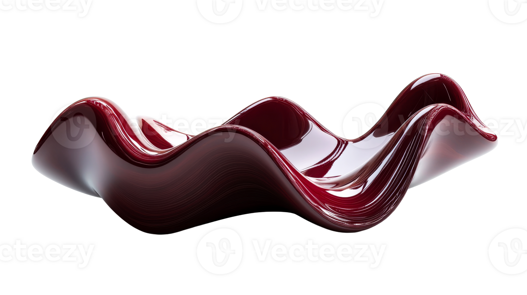 Curved transparent red decorative bowl on display png