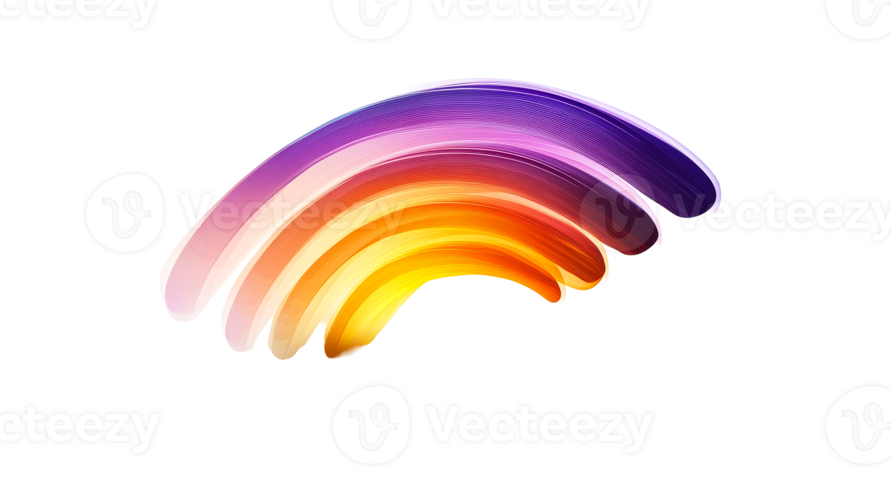 Gradient of colorful transparent arcs png